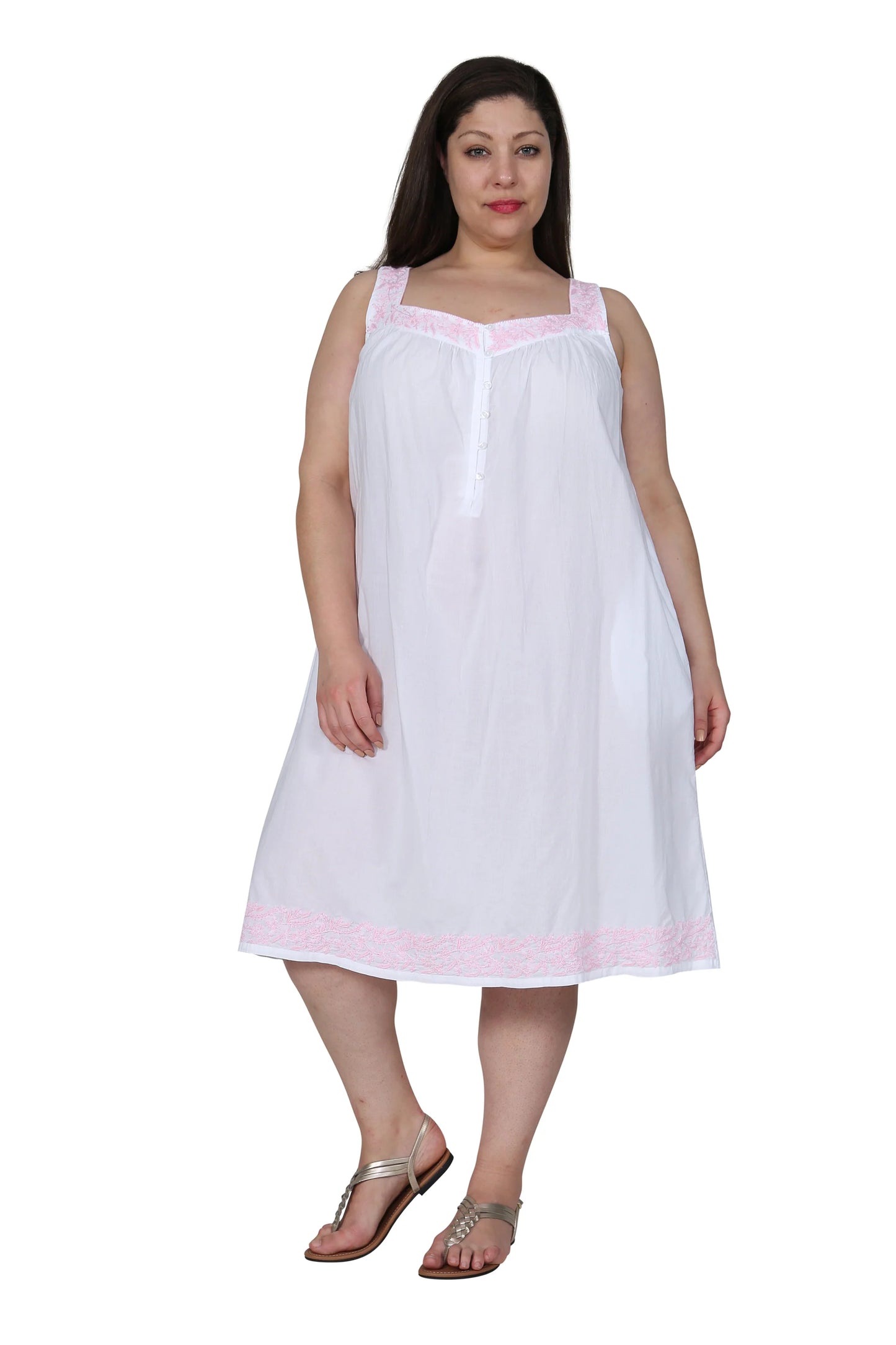 La Cera Sleeveless Gown With Contrast Embroidery - La Cera