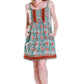 La Cera 100% Cotton Blue Batik Printed Chemise - La Cera