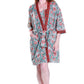 Printed Short Cotton Robe - La Cera