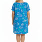 La Cera Plus Size Drawstring Neckline Floral Chemise