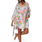 Printed Short Cotton Robe - La Cera