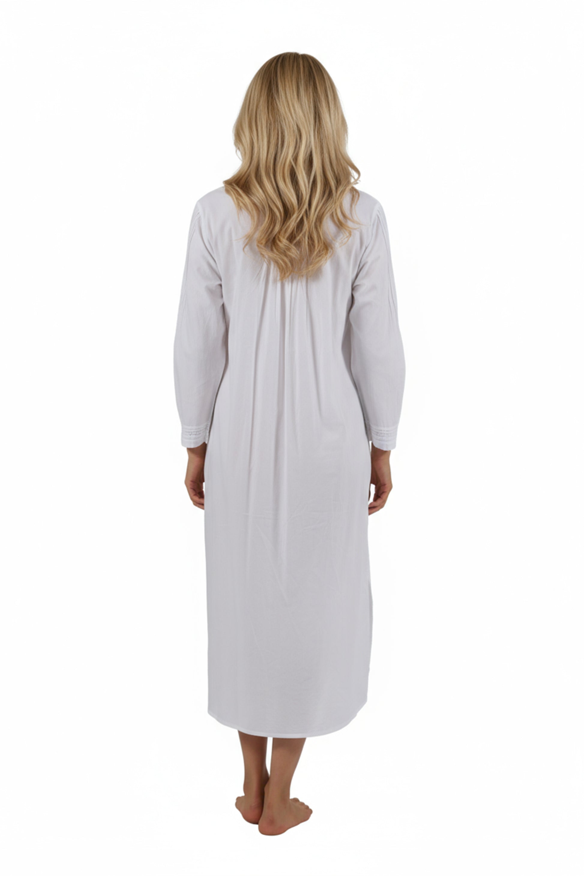 100% Cotton Long Sleeve Gown La Cera 100% Cotton Long Sleeve Gown La Cera