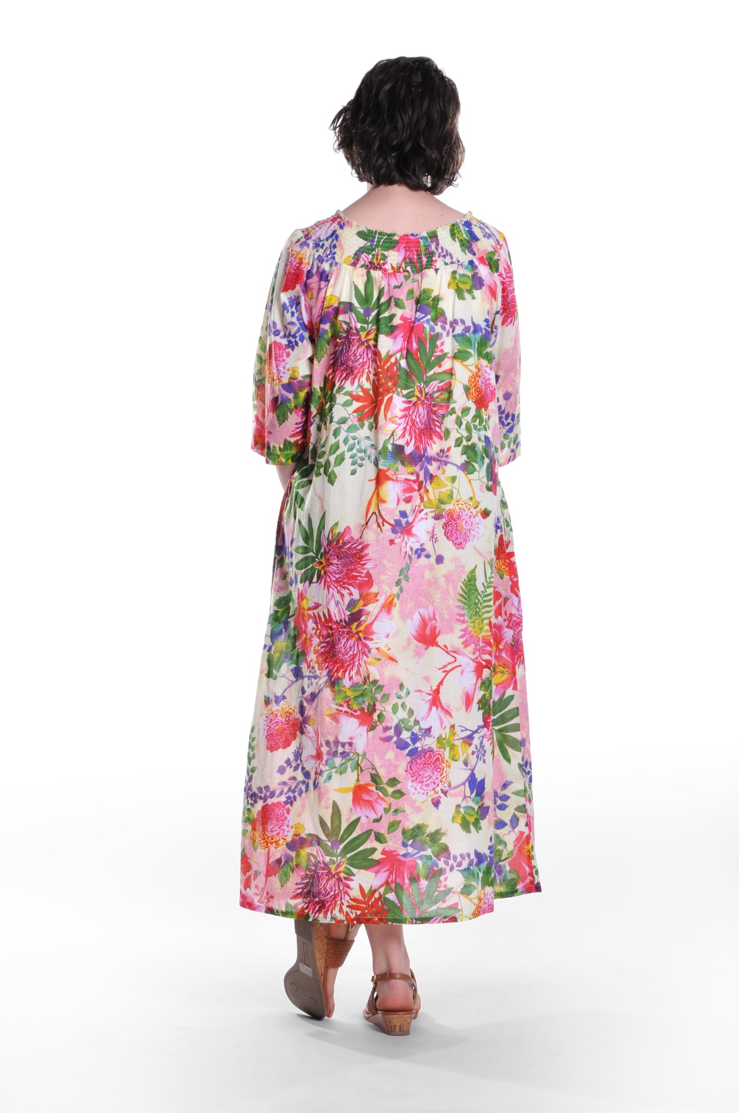 100% Cotton Tropical Floral Nightgown - La Cera