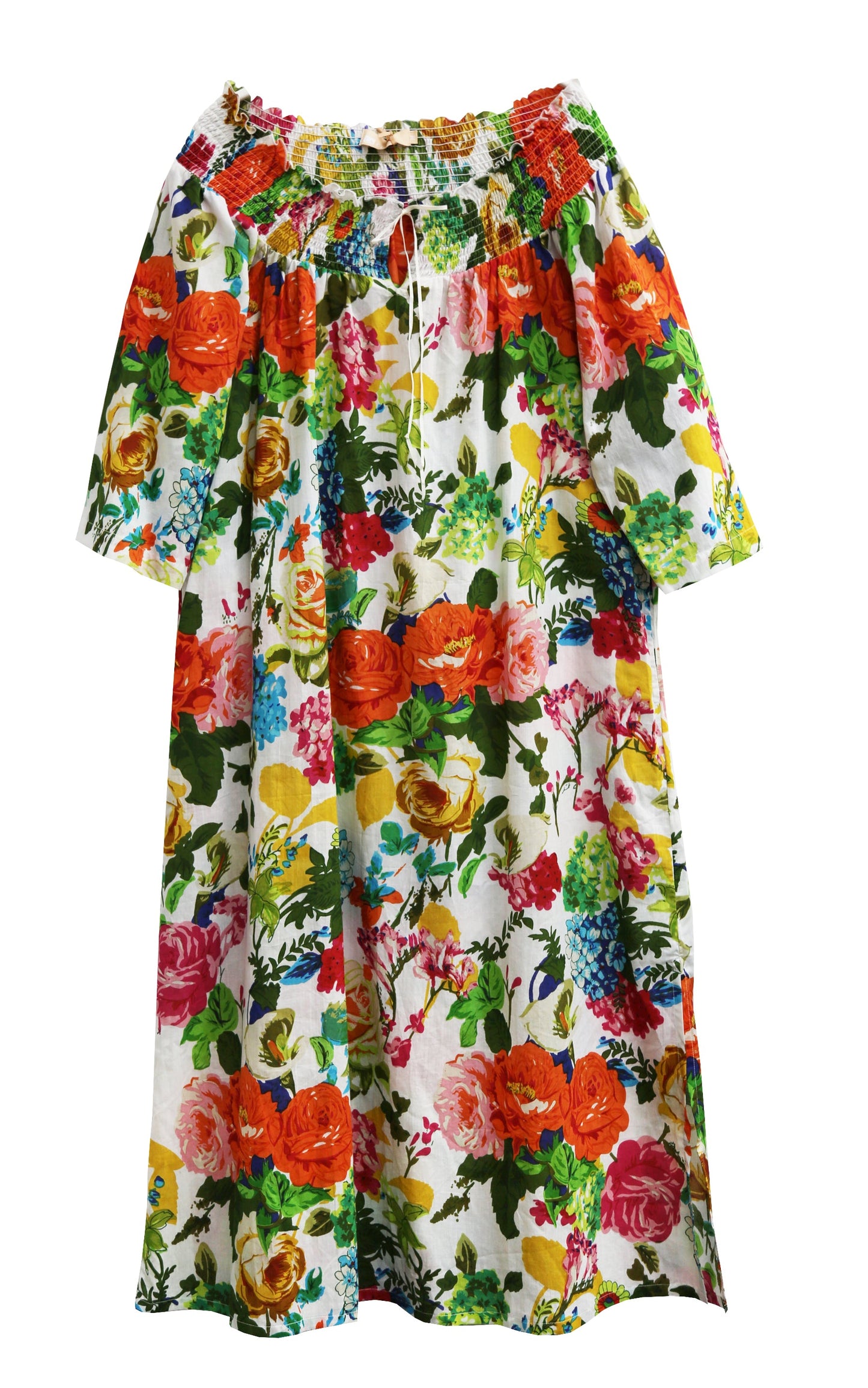 100% Cotton Tropical Floral Nightgown - La Cera