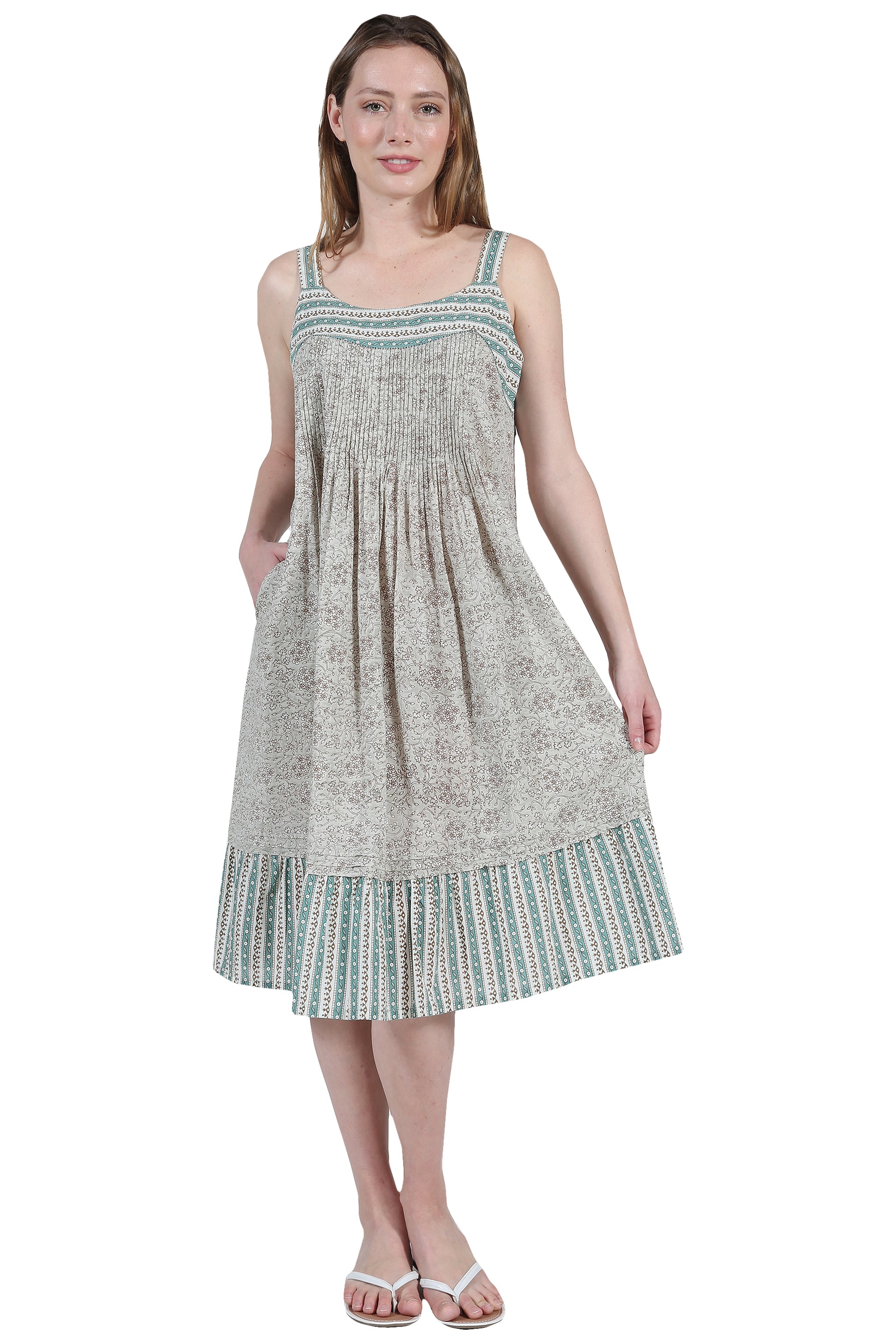 La Cera Vintage Print Pleat Front Gown - La Cera