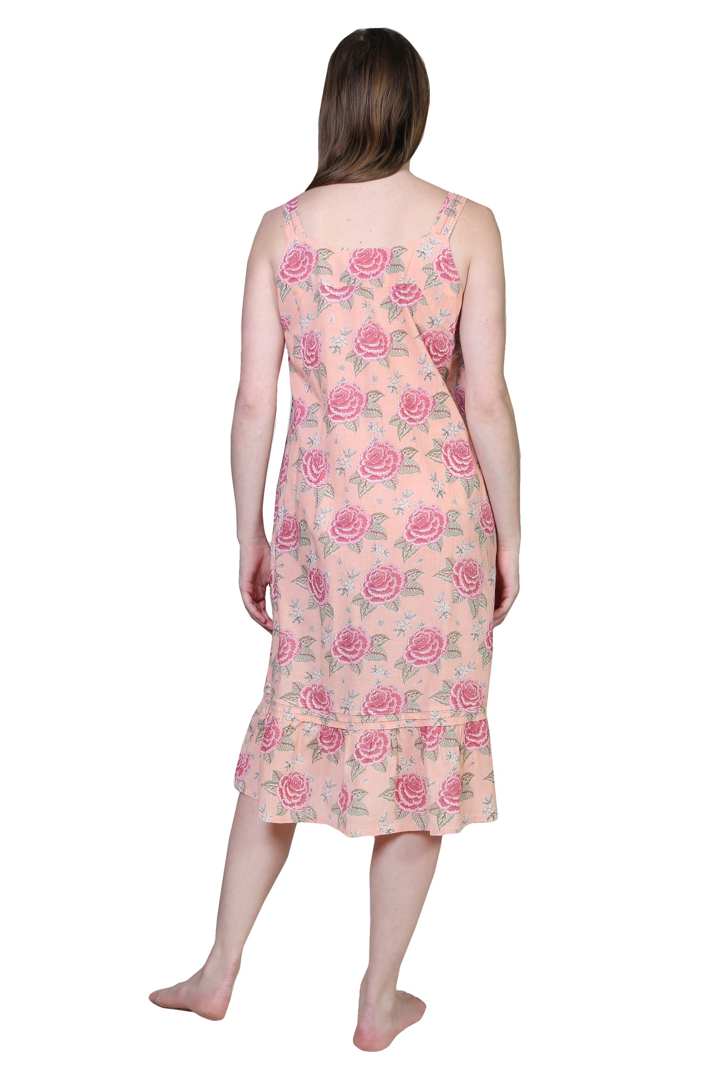 La Cera Vintage Print Pleat Front Gown - La Cera