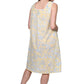 La Cera Sleeveless Cotton Toile Print Chemise