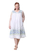 La Cera Primrose Border Plus Size Print Gown - La Cera