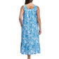 100% Cotton Lace Trim Flounce Gown Blue Toile Print - La Cera
