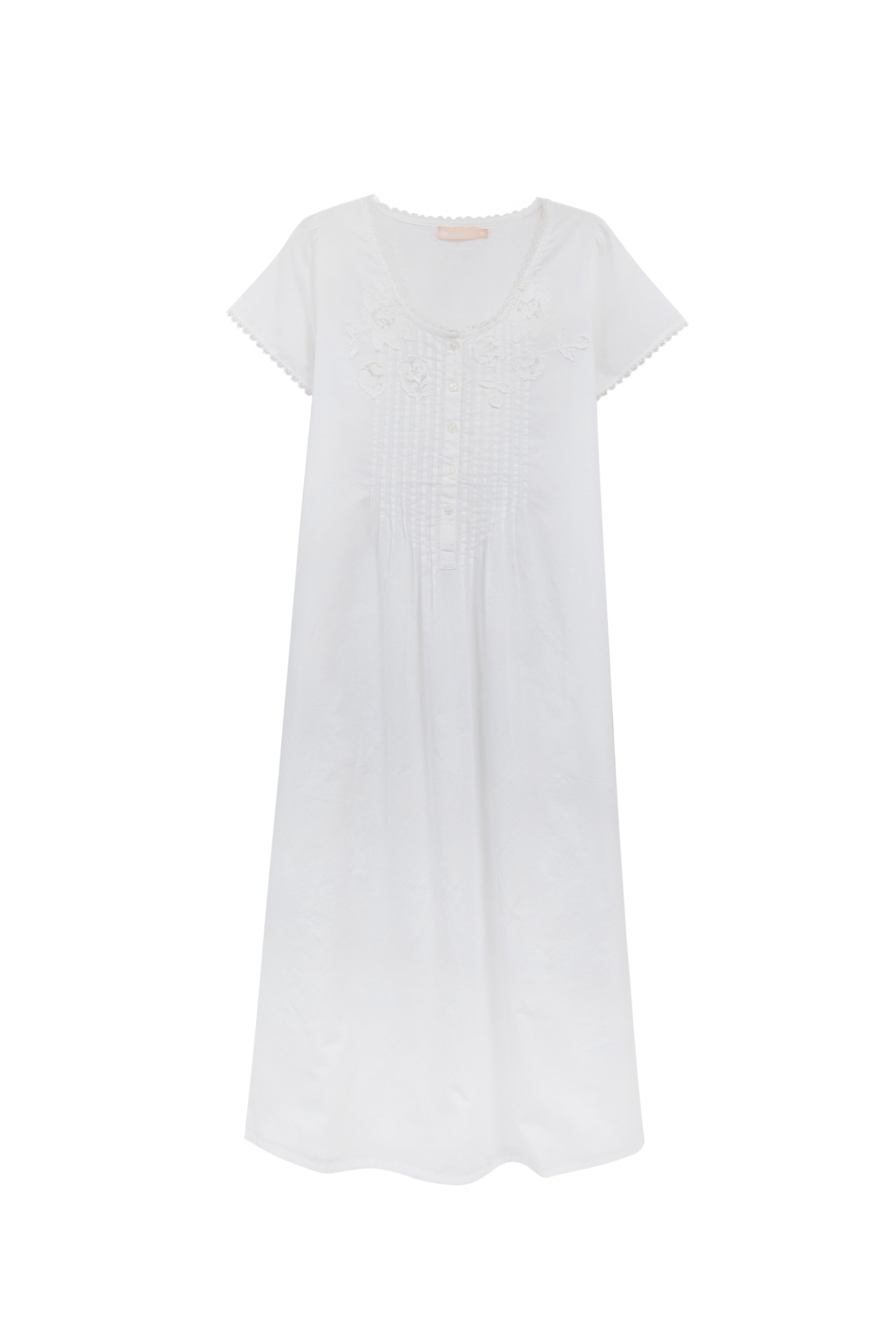 La Cera 100% Cotton Lace Applique Gown - La Cera