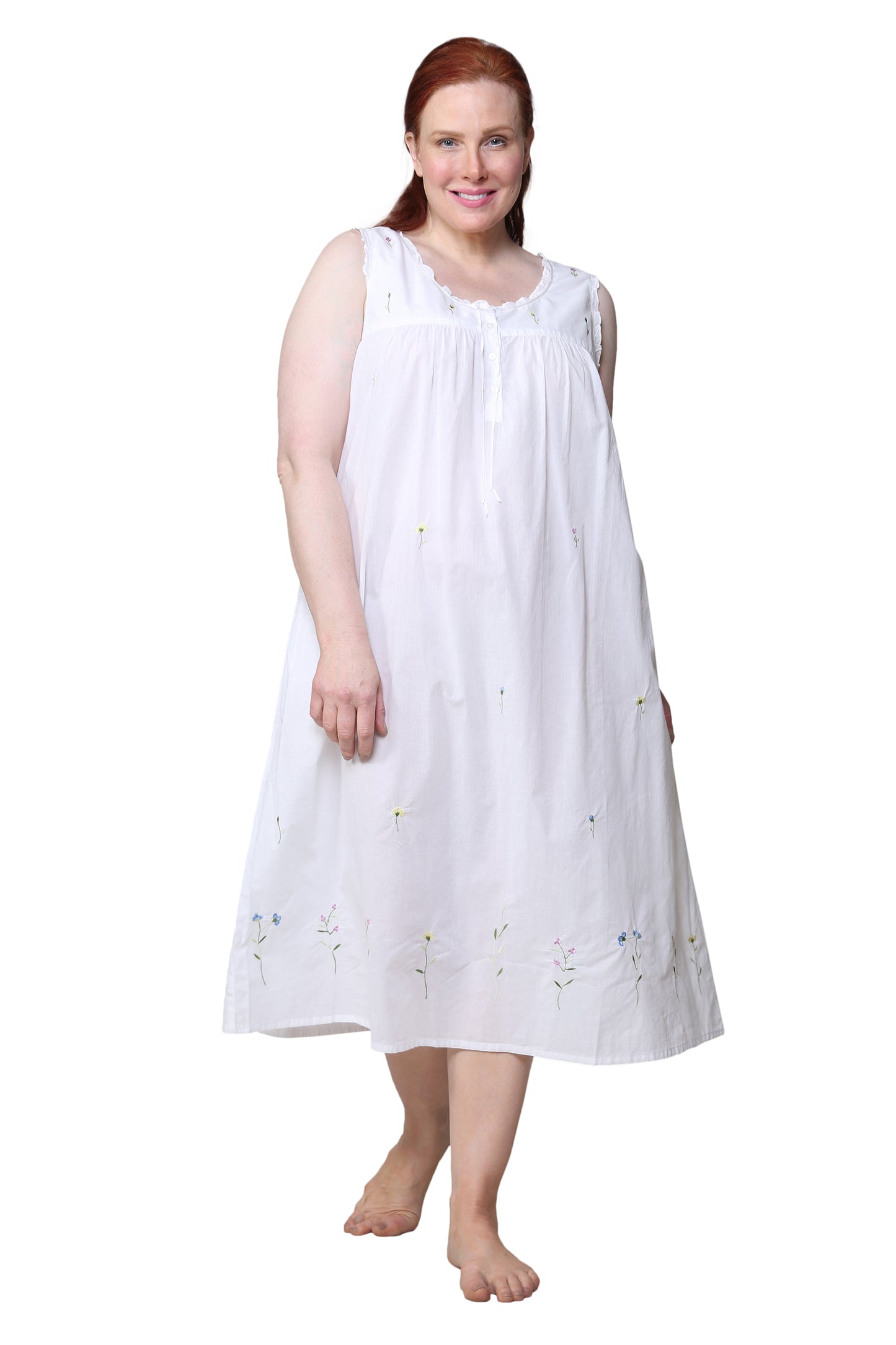 Vestido de algodón Breath of Spring de talla grande