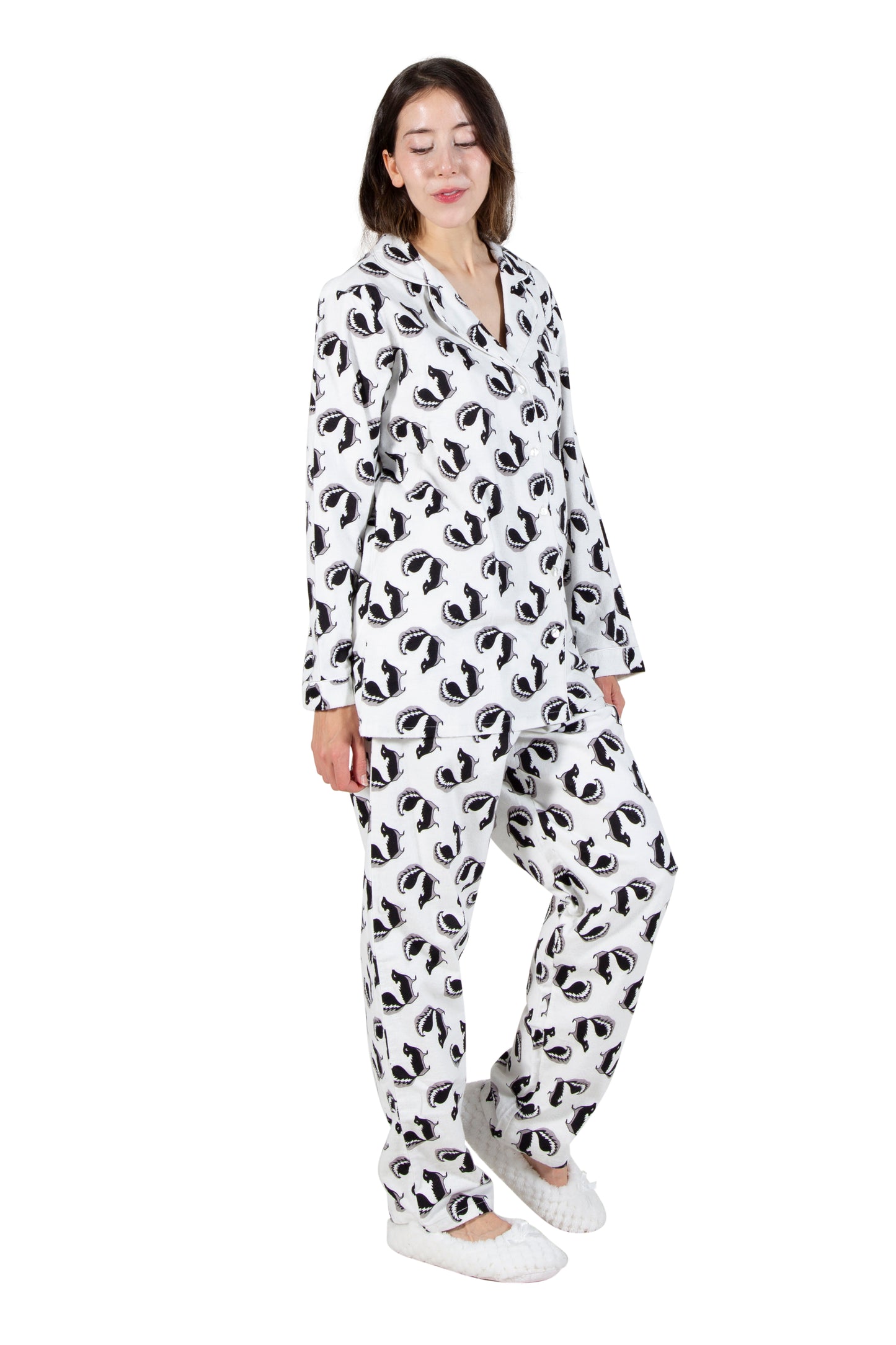 Whimsical Skunk Flannel Pajamas Set - La Cera