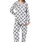 La Cera Long Sleeve Printed Flannel Pajama Set - La Cera