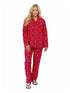 La Cera Long Sleeve Printed Flannel Pajama Set - La Cera