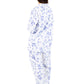 La Cera Porcelain Blue Floral Flannel PJ