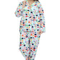 La Cera Long Sleeve Printed Flannel Pajama Set - La Cera