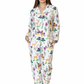 La Cera Long Sleeve Printed Flannel Pajama Set - La Cera