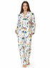 La Cera Long Sleeve Printed Flannel Pajama Set - La Cera