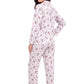 La Cera Long Sleeve Floral Flannel Pajama Set
