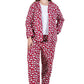 La Cera Long Sleeve Printed Flannel Pajama Set - La Cera