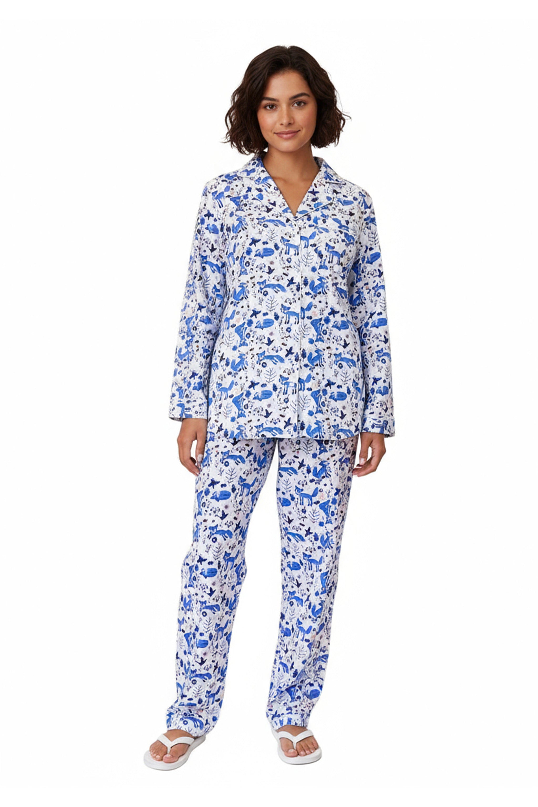 Blue Fox Flannel Pajama Set – La Cera™