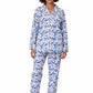 La Cera Long Sleeve Printed Flannel Pajama Set - La Cera