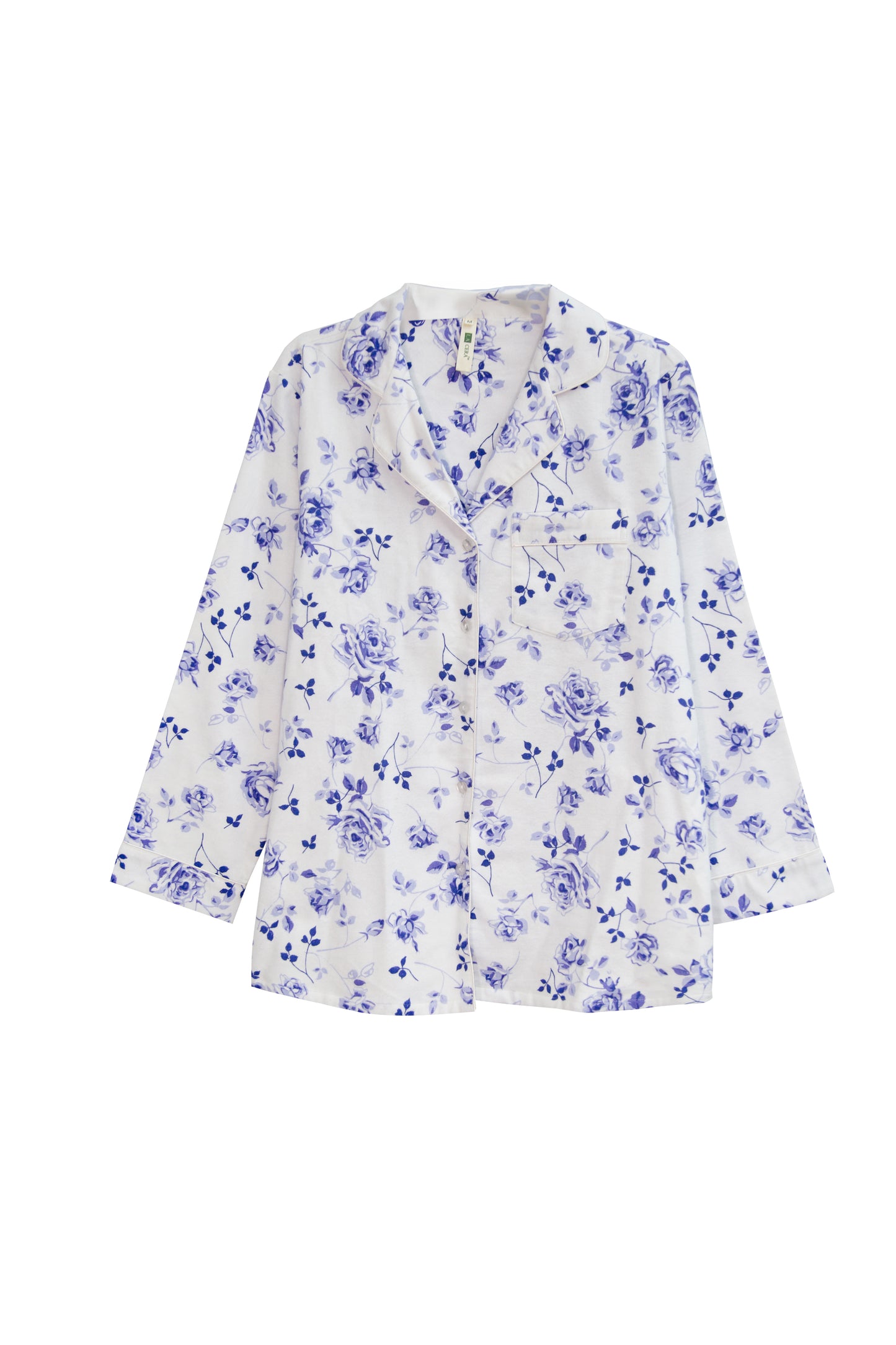 La Cera Long Sleeve Floral Flannel Pajama Set