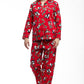 La Cera Long Sleeve Printed Flannel Pajama Set - La Cera