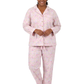 Plus Size Wispy Floral Long Flannel Pajama Set - La Cera