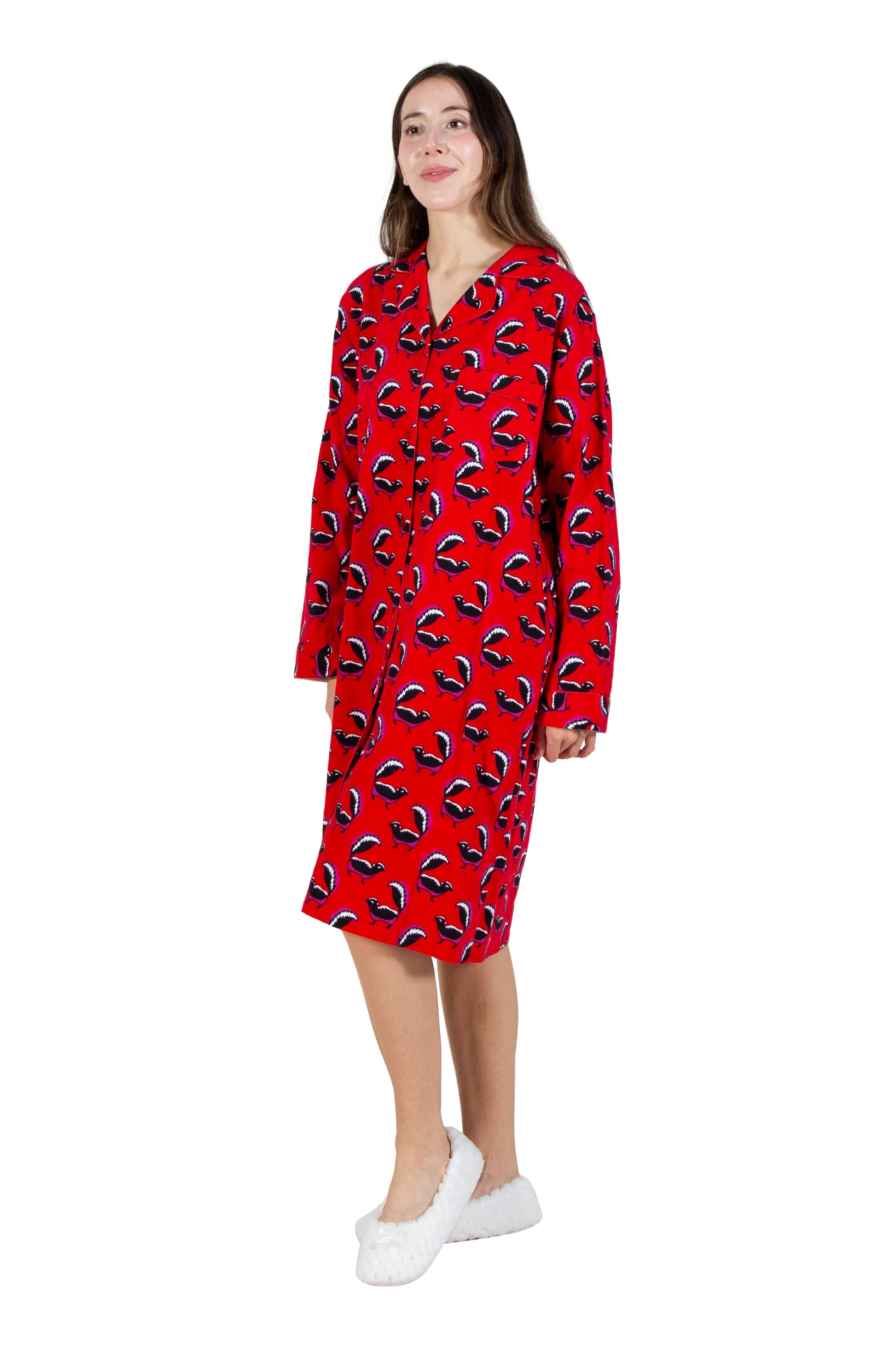 flannel pajama shirt dress Angelina Christmas Matching Women's Flannel Button Down Sleep Shirt Dress Pajama
