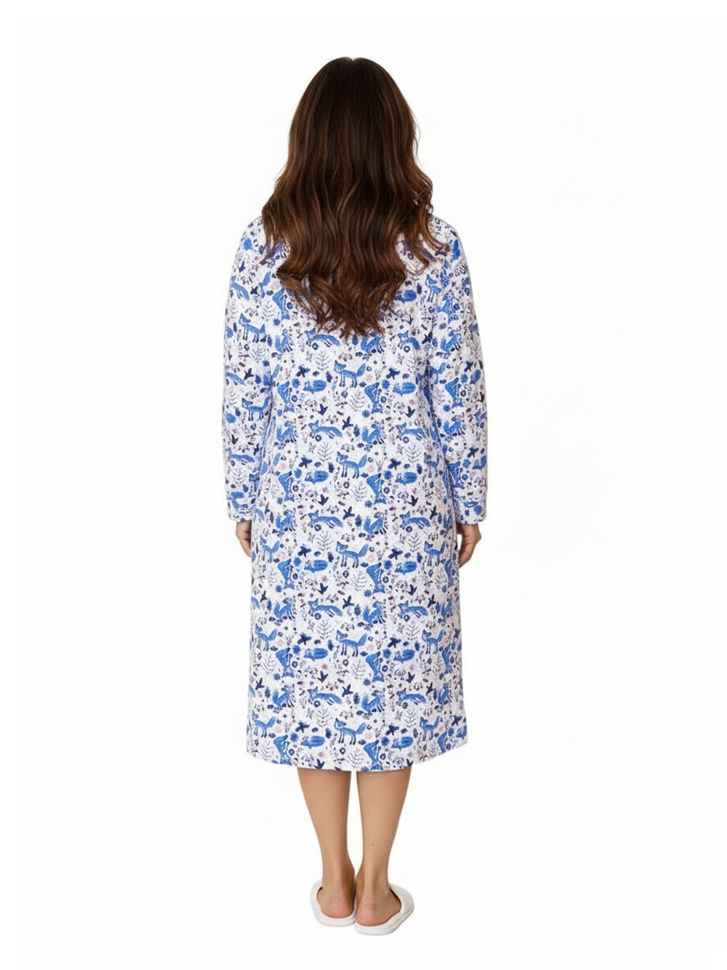 Blue Fox Flannel Night Shirt - La Cera