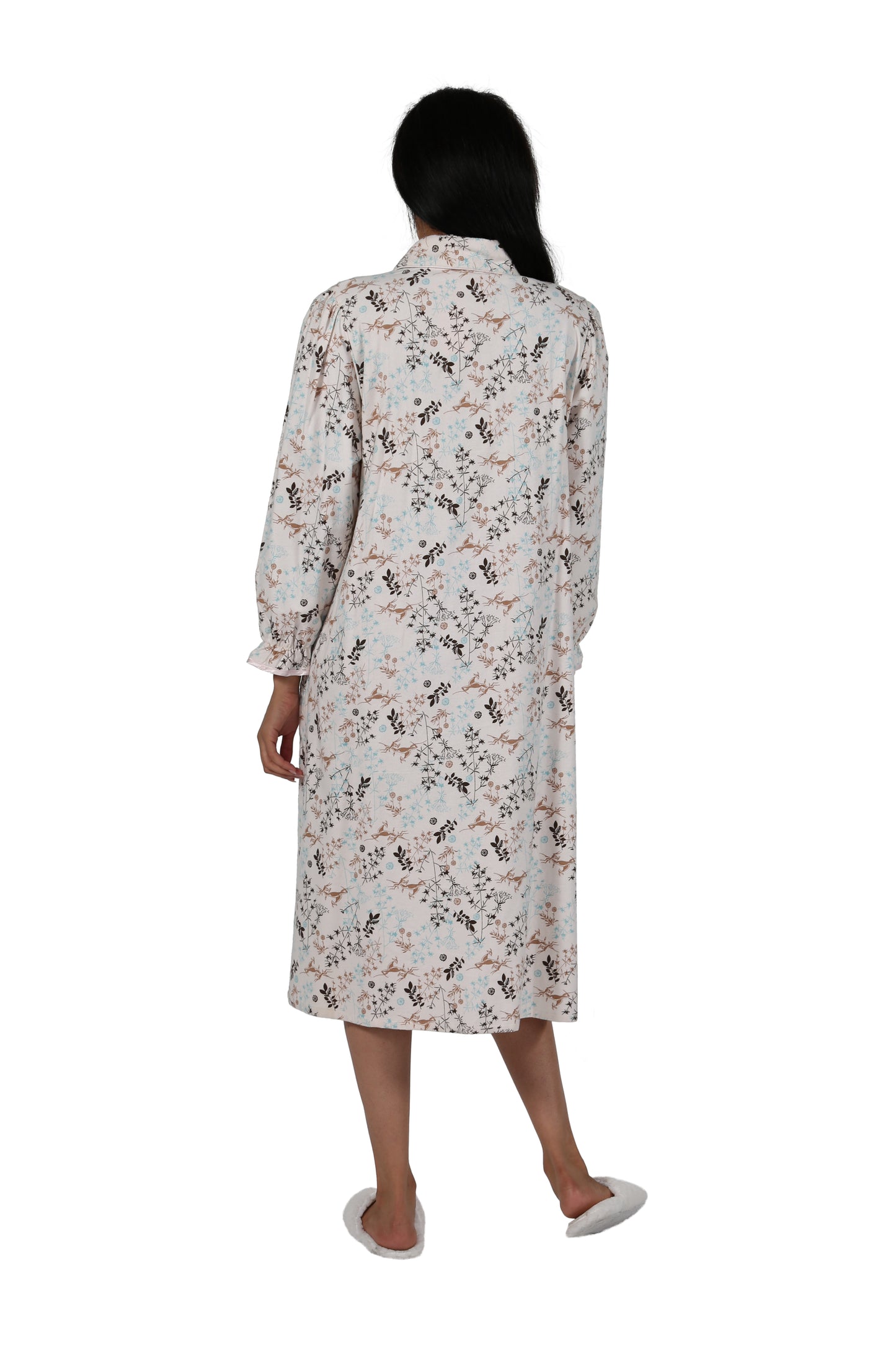 100% Cotton Flannel Snap Front House Dress