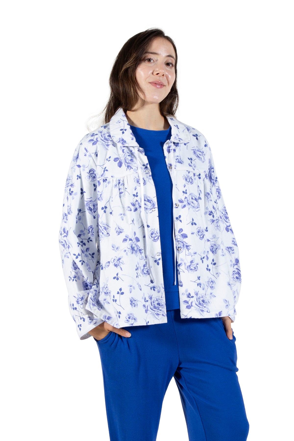 La Cera 100% Cotton Flannel Bed Jacket