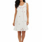 La Cera Embroidered Flower Chemise - La Cera