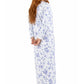 Plus Size Printed Flannel Nightgown With Release Pleats - La Cera