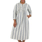 Plus Size Printed Flannel Nightgown With Release Pleats - La Cera