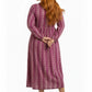 Plus Size Printed Flannel Nightgown With Release Pleats - La Cera