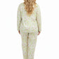 Plus Size La Cera White Lime Floral Pajama Set - La Cera
