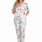 La Cera Plus Size Short Sleeve Garden Floral Pajamas