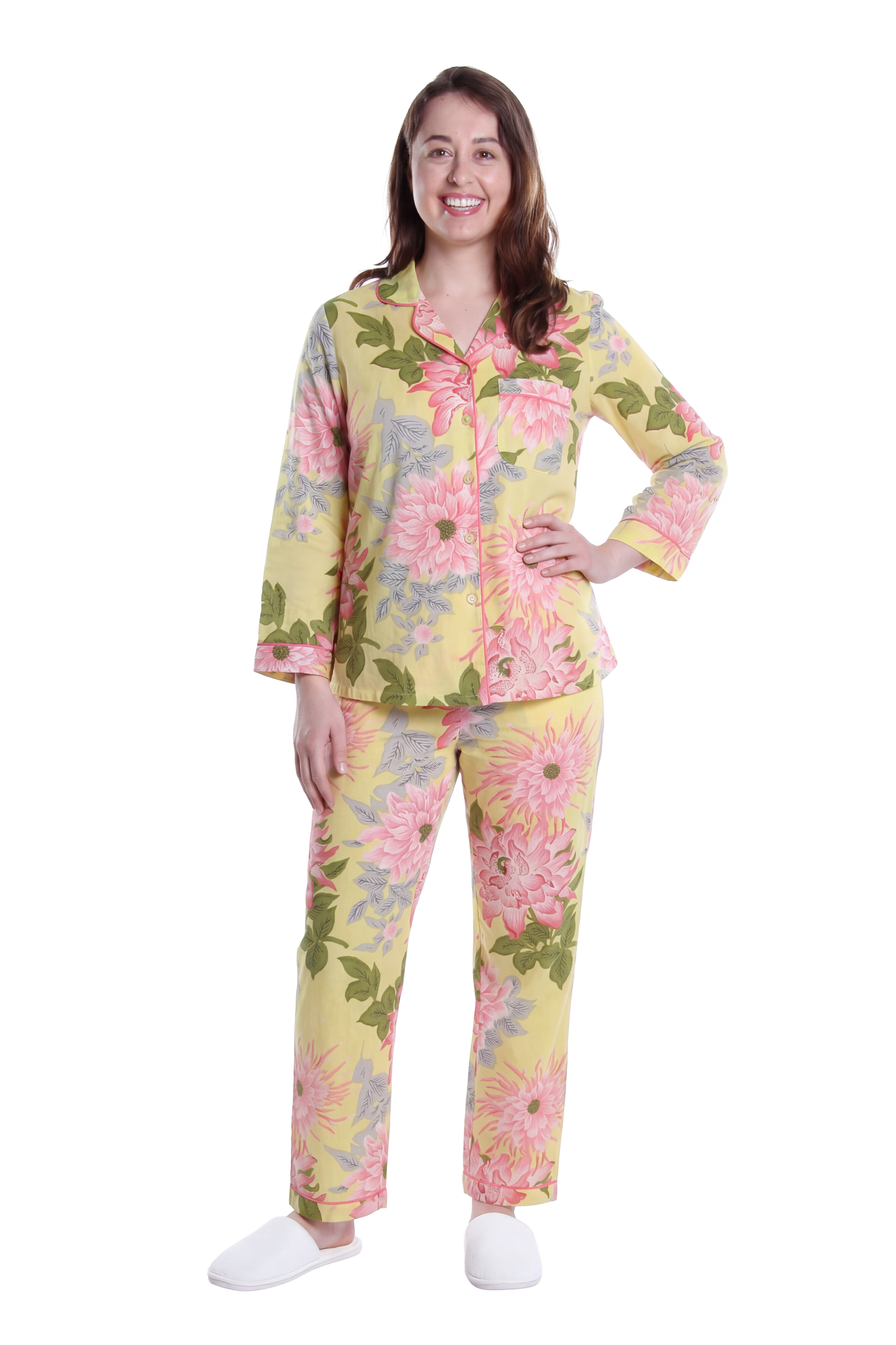 La Cera Cotton Lotus Pajama Set - La Cera