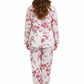 La Cera Cherry Blossom Cotton Pajama Set  - Plus Size
