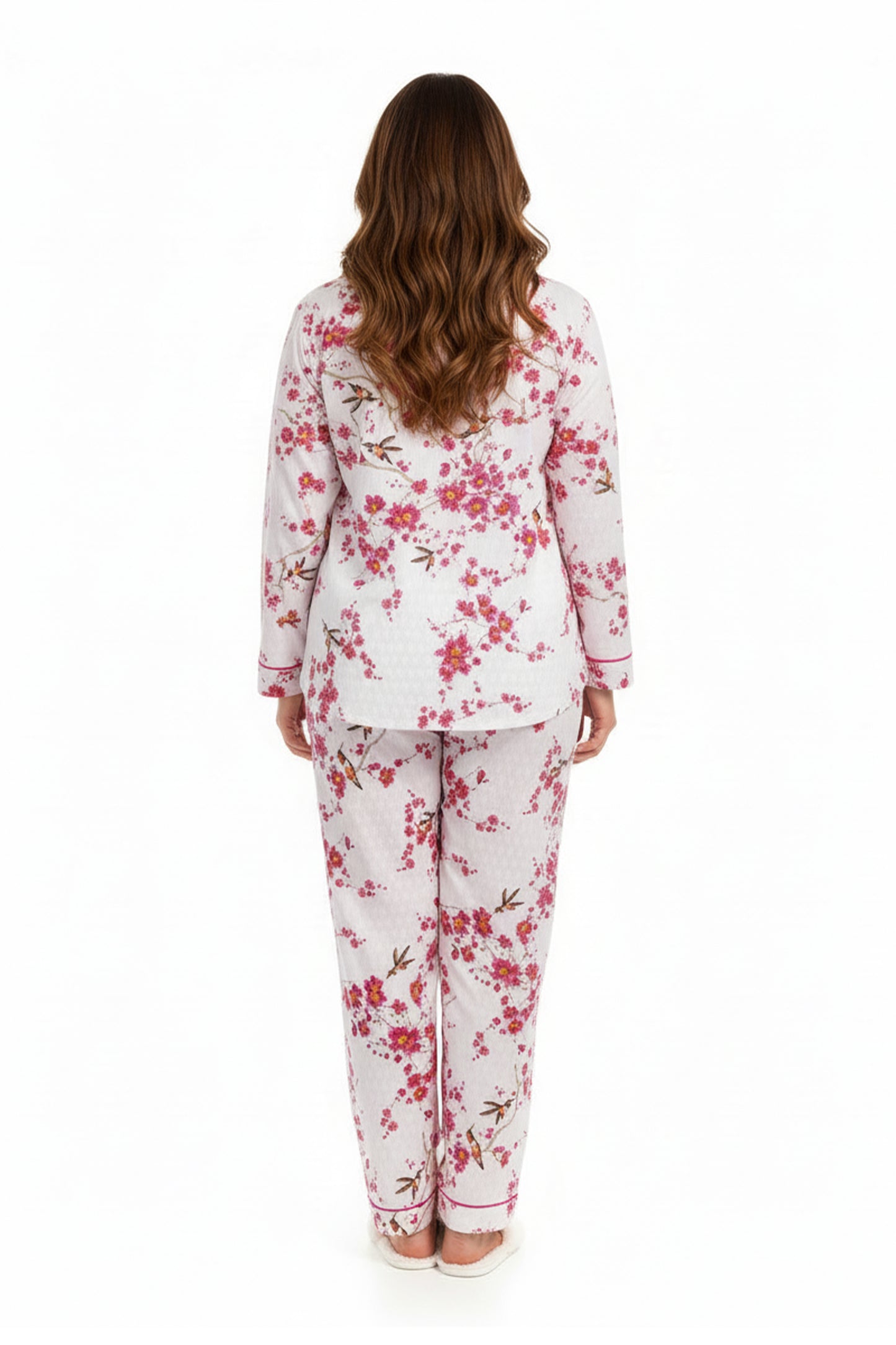 La Cera Cotton Pajama Set Peach - La Cera