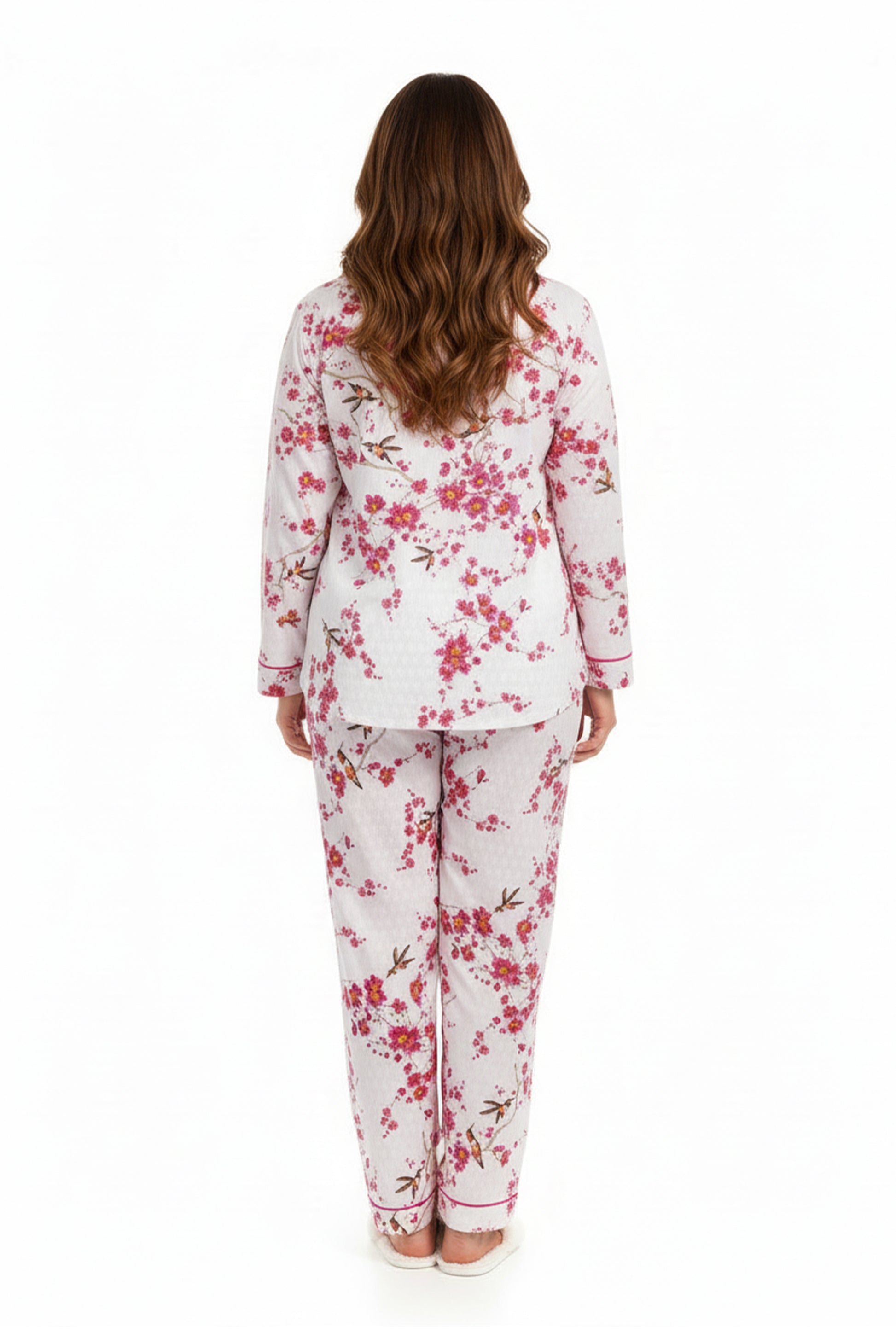 La Cera Cotton Pajama Set Peach - La Cera