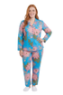 La Cera Cotton Lotus Pajama Set - Plus Size - La Cera