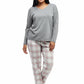 Plus Flannel Plaid and Cotton Knit PJ - La Cera