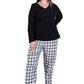 Plus Flannel Plaid and Cotton Knit PJ - La Cera