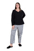 Plus Flannel Plaid and Cotton Knit PJ - La Cera