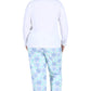 Snow Flake Flannel Plus Size Pajama Set - La Cera