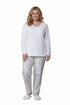Knit Top & Flannel Pant Plus Size Pajama Set - La Cera