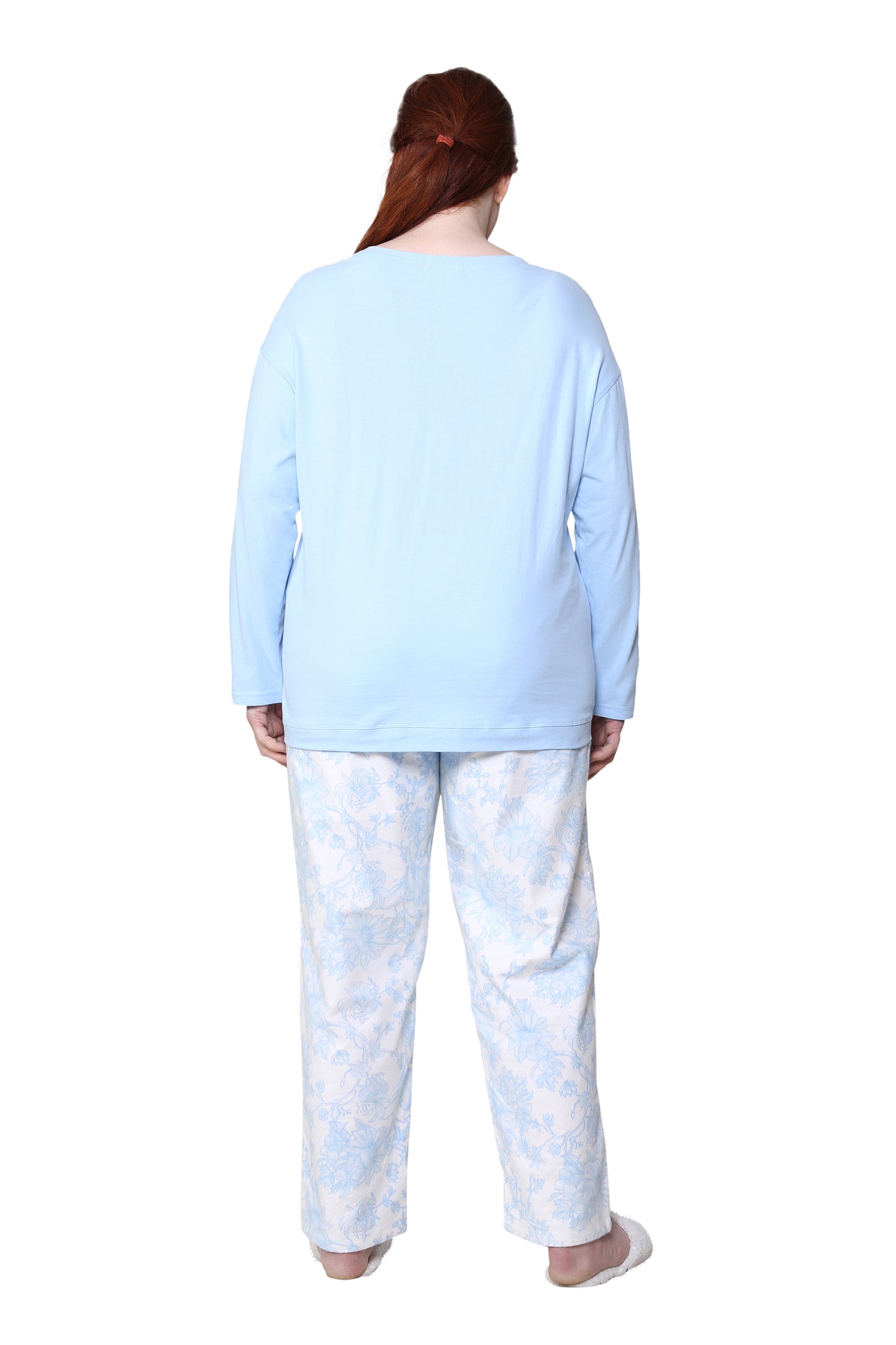 Conjunto de pijama con estampado de franela de talla grande